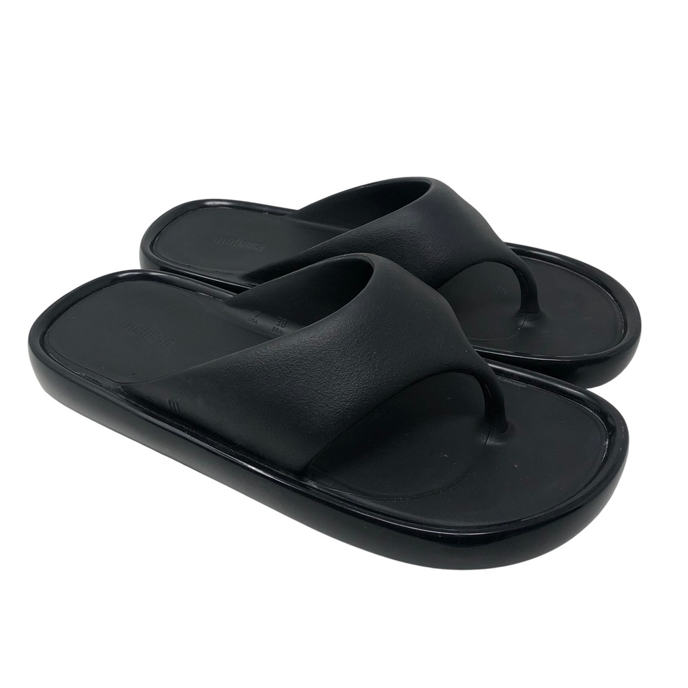 Melissa Airbubble Flip Flop Women Size 9 Black Vegan‎ Platform Sandals